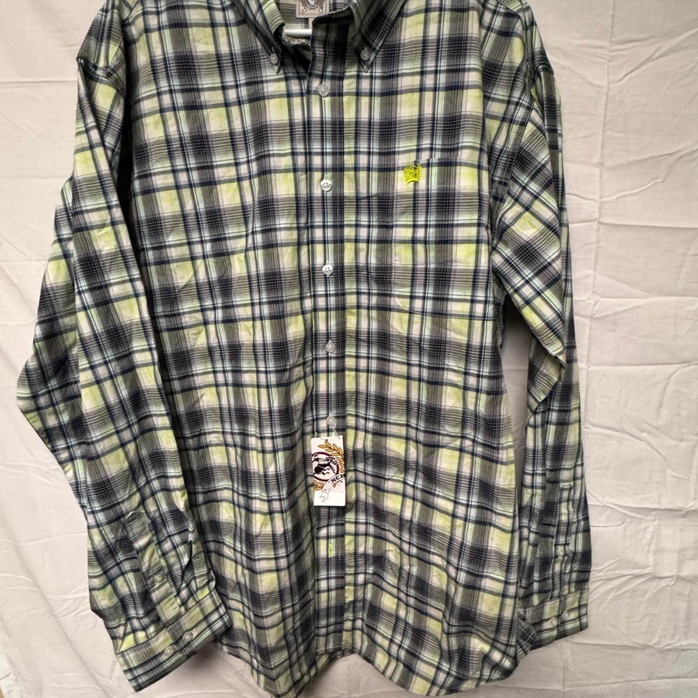 NWT Cinch Men’s long sleeve plaid button down western flannel size large